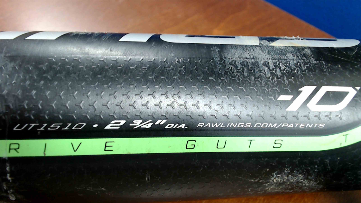 Rawlings 5150 Alloy Baseball Bat – 31" / -10 Drop, 2¾" Barrel, USSSA 1.15 BPF – Black/Green
