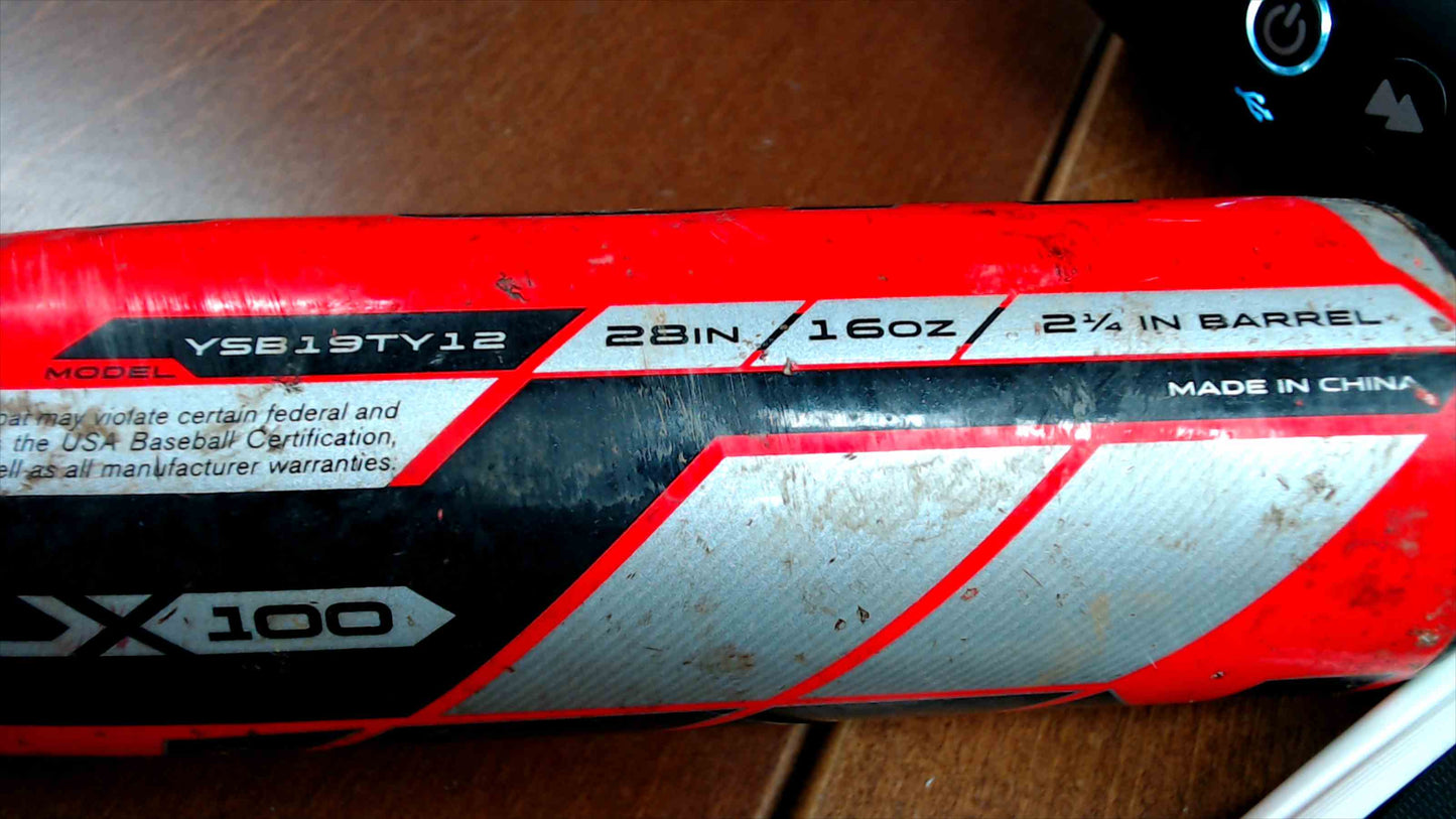 Easton Typhoon ALX100 Youth Baseball Bat – 28" / 16 oz, USA Baseball Certified (-12)
