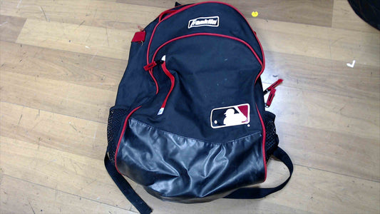 Franklin MLB Baseball/Softball Equipment Backpack – Black & Red – Multiple Compartments
