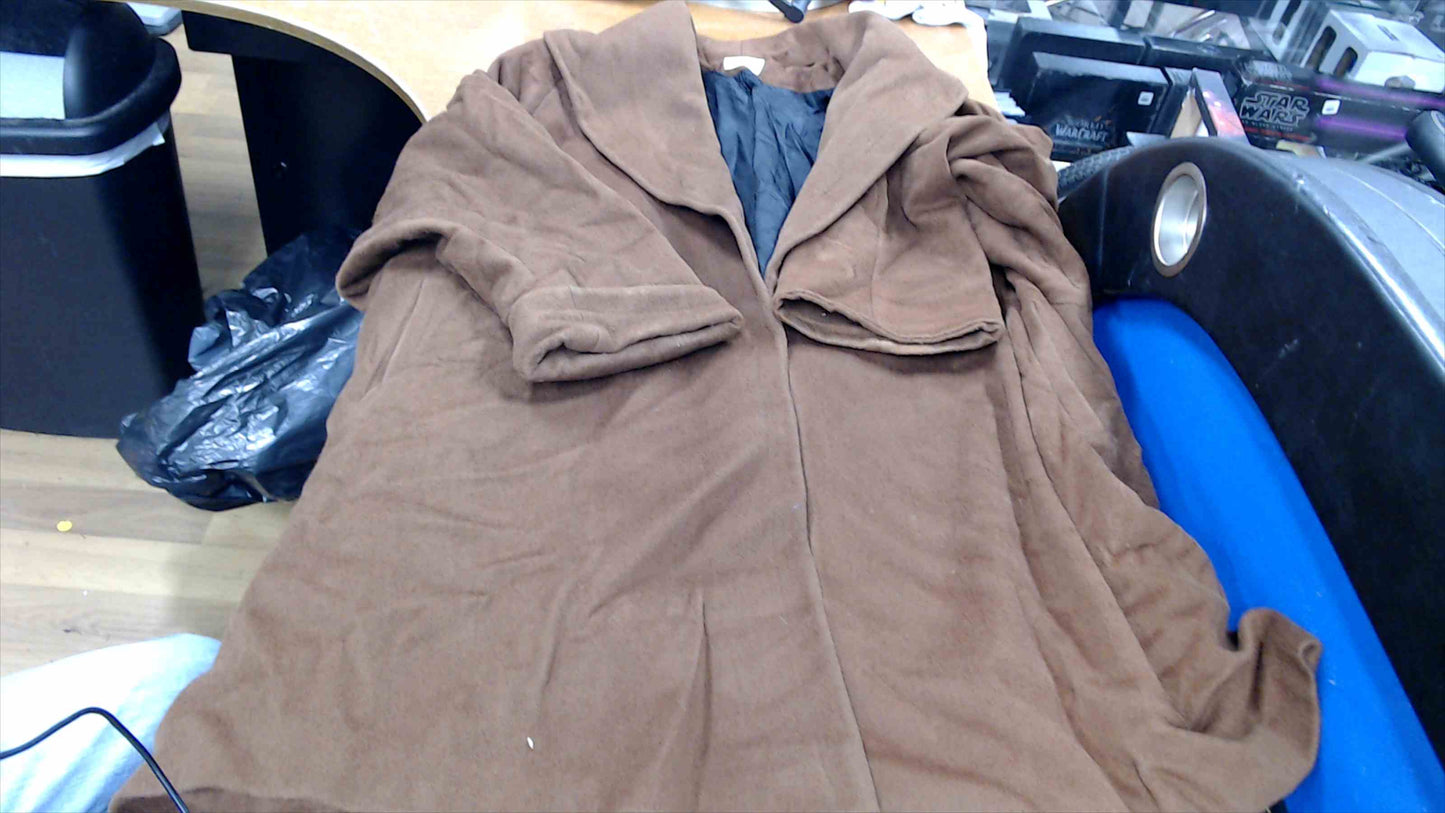 Vintage Moda International Wool Blend Overcoat – Brown Long Coat, 80/20 Wool Nylon, Lined – Size Medium/Large (Unisex Style)