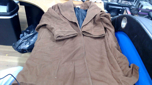 Vintage Moda International Wool Blend Overcoat – Brown Long Coat, 80/20 Wool Nylon, Lined – Size Medium/Large (Unisex Style)