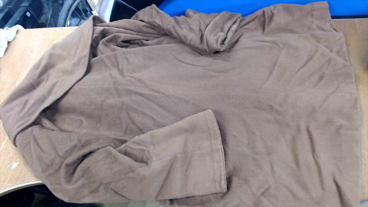 Vintage Moda International Wool Blend Overcoat – Brown Long Coat, 80/20 Wool Nylon, Lined – Size Medium/Large (Unisex Style)