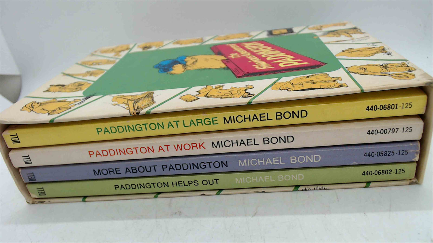 Vintage 1976 “The Hilarious Adventures of Paddington” 4-Book Boxed Set – Michael Bond – Dell Yearling