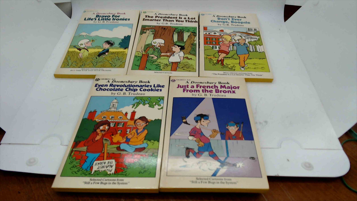 Vintage 1970s Doonesbury Paperback 5-Book Boxed Set by G.B. Trudeau – Humor Comic Strips