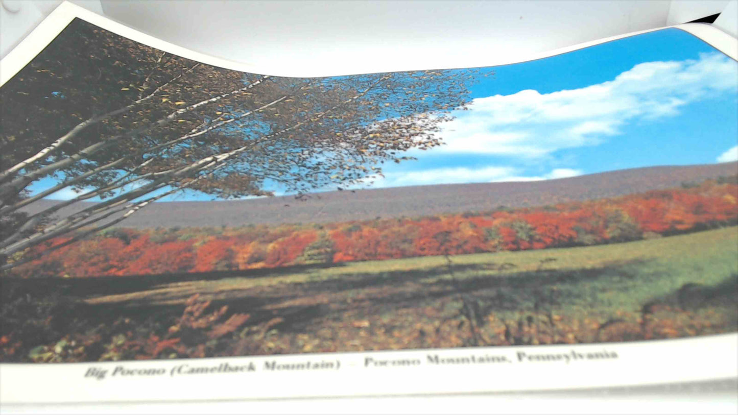 Set of 6 Vintage Pocono Mountains Laminated Placemats – Scenic Pennsylvania Prints – 12x17