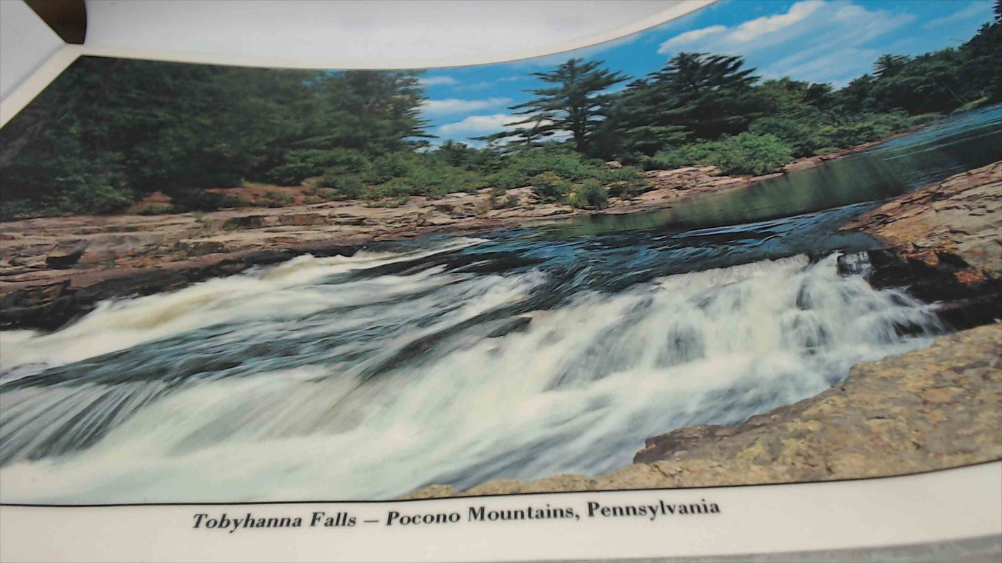 Set of 6 Vintage Pocono Mountains Laminated Placemats – Scenic Pennsylvania Prints – 12x17