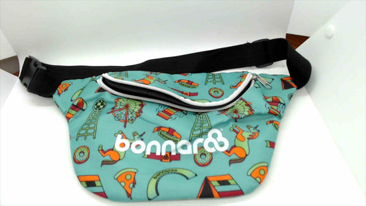 Bonnaroo Festival Fanny Pack Waist Bag – Turquoise Carnival Print – Adjustable Strap
