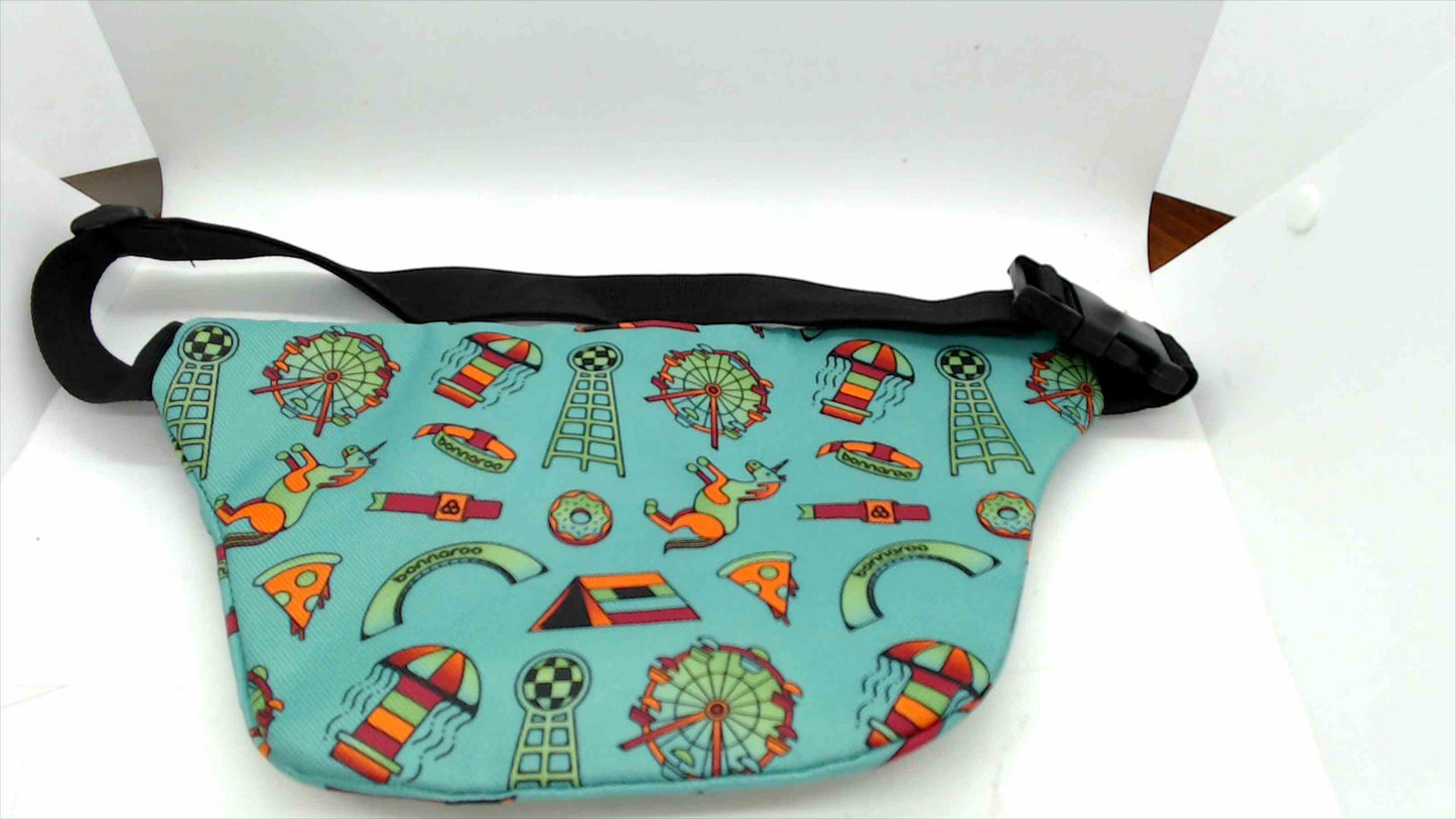 Bonnaroo Festival Fanny Pack Waist Bag – Turquoise Carnival Print – Adjustable Strap
