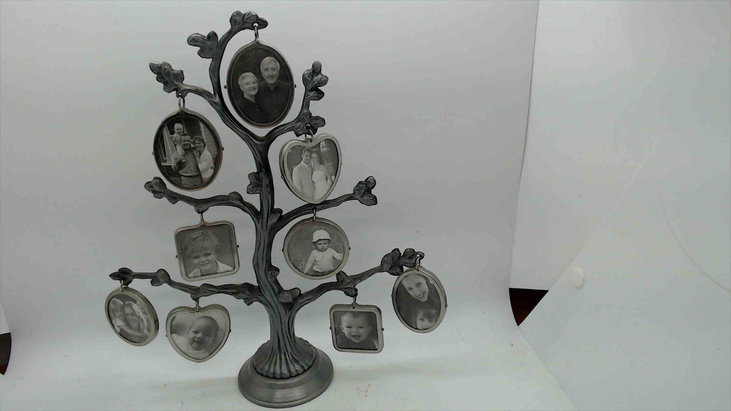 Vintage Metal Family Tree Photo Frame – 10” Tall Hanging Mini Frames