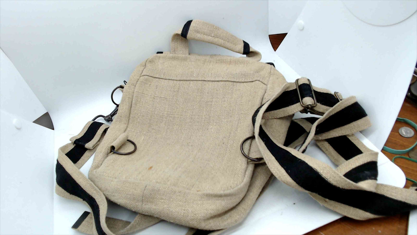 Ecolution Eco-Hemp Messenger Shoulder Bag – Natural Canvas, Multi-Pocket, Adjustable Strap