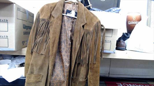 Vintage Winlit Suede Fringe Western Jacket – Brown Leather, Size M