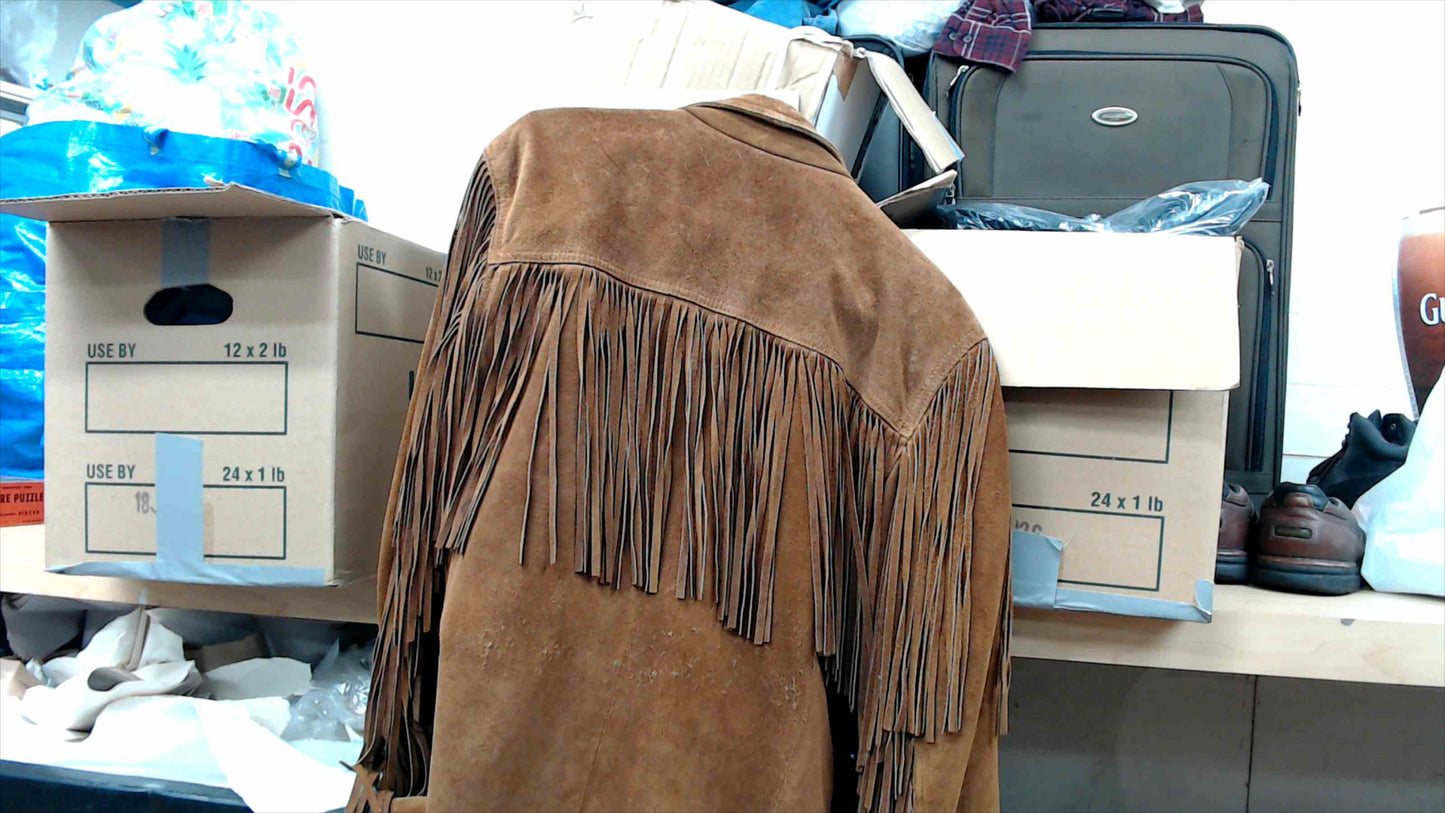 Vintage Winlit Suede Fringe Western Jacket – Brown Leather, Size M