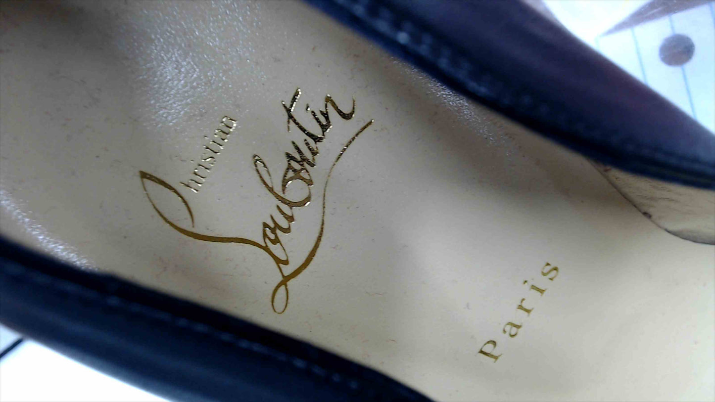 Christian Louboutin Black Leather Pumps Red Bottom Heels Size 38 EU (US 7.5)