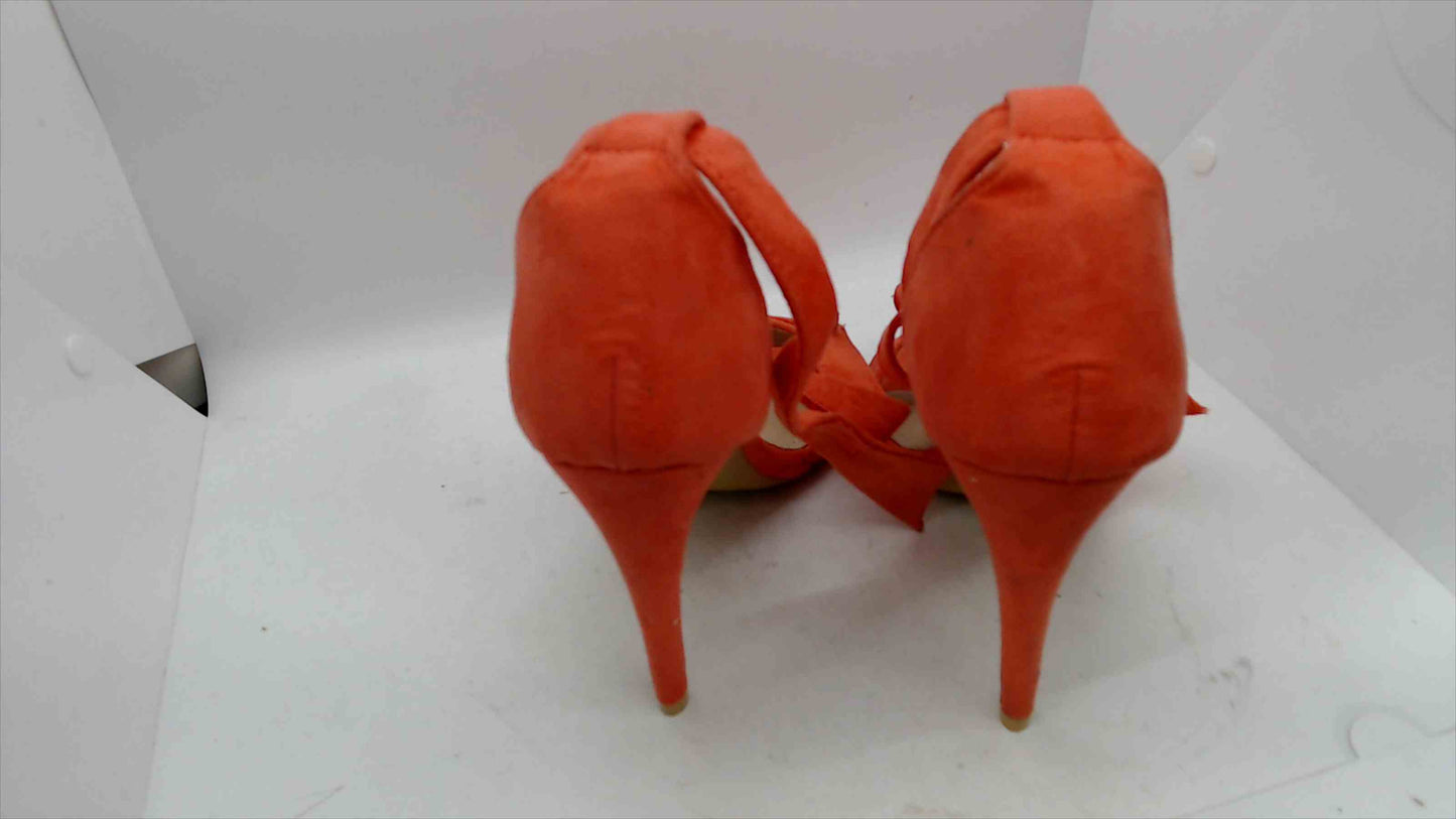 Vices Coral Bow Ankle Strap Heels – Size 40 – Suede Stiletto Sandals