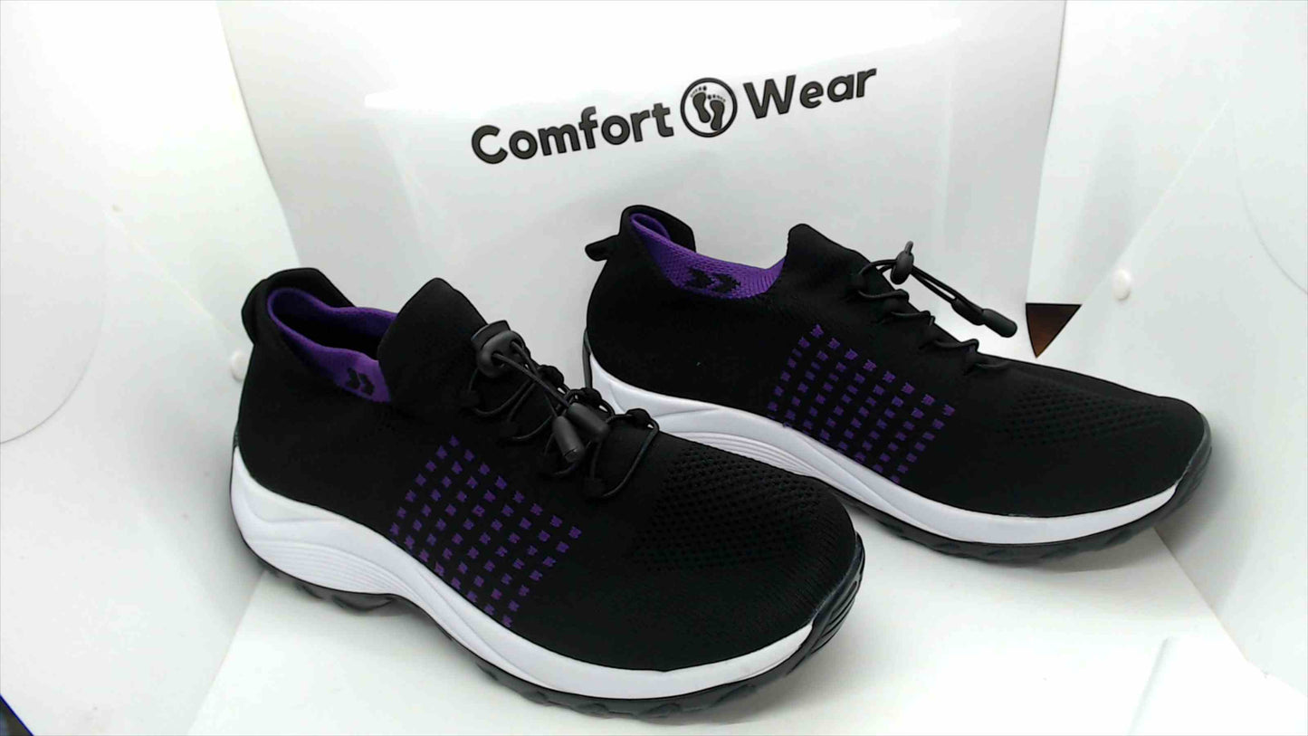 Comfort Wear Athletic Sneakers - Black/Purple - Size 43
