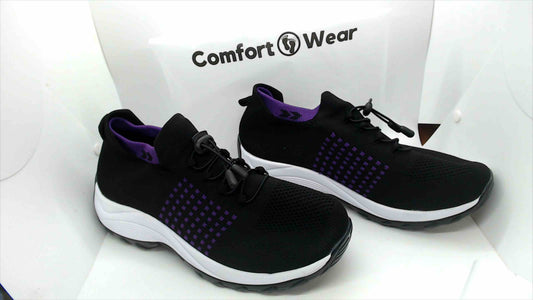 Comfort Wear Athletic Sneakers - Black/Purple - Size 43