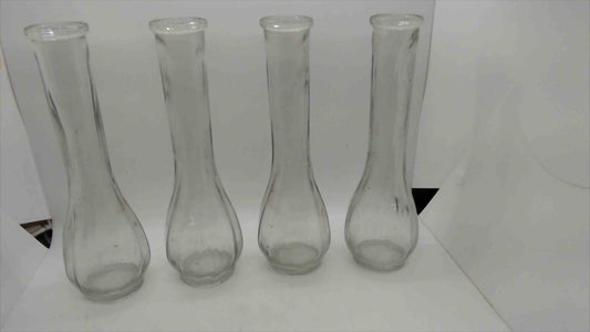 Set of 4 Glass Bud Vases - 9 Inch