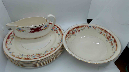 Vintage Homer Laughlin Eggshell Georgian China Set - Floral Pattern - Made in USA