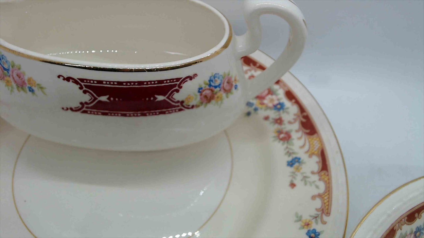Vintage Homer Laughlin Eggshell Georgian China Set - Floral Pattern - Made in USA