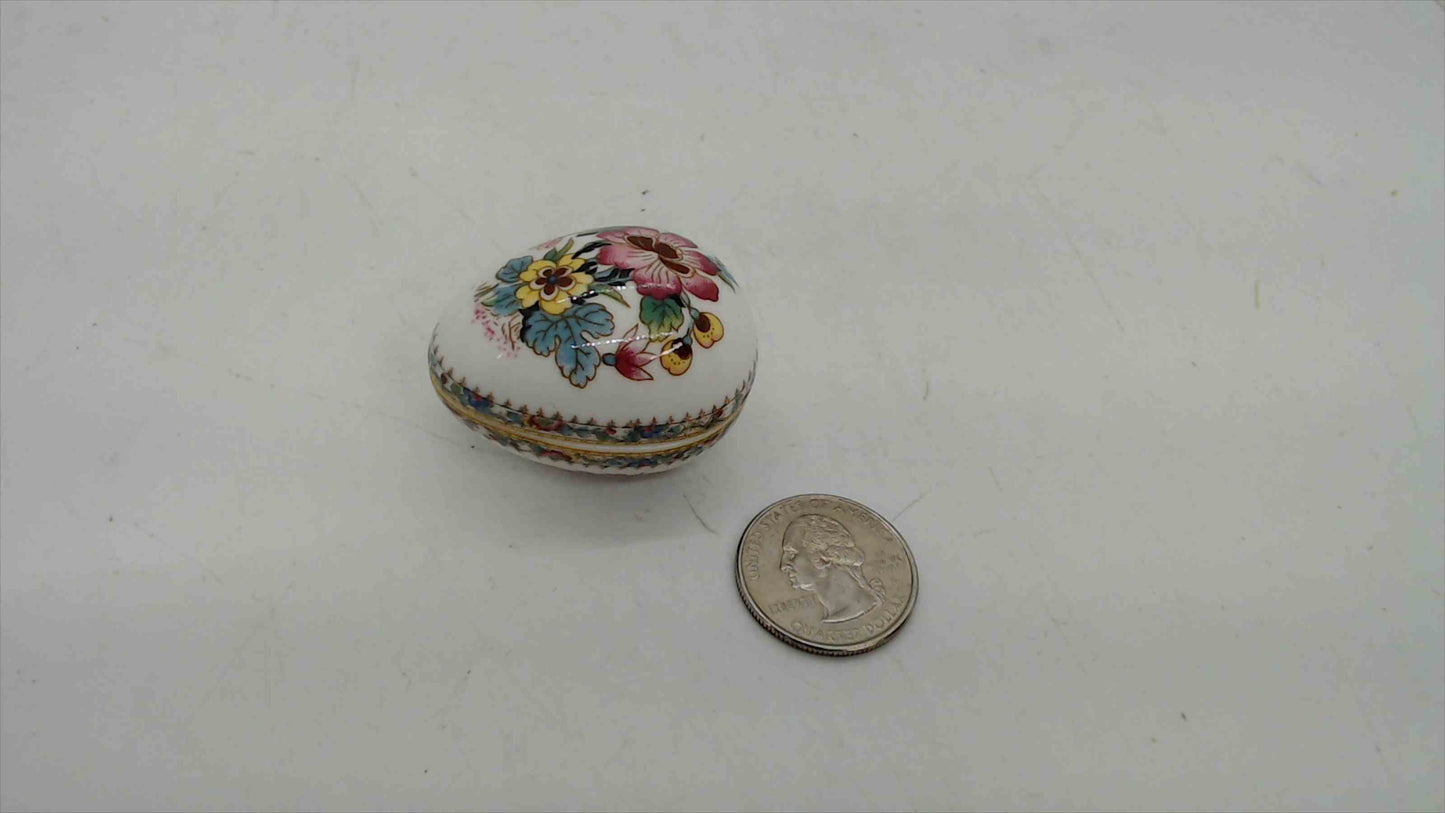 Coalport Ming Rose Bone China Egg Trinket Box – Made in England
