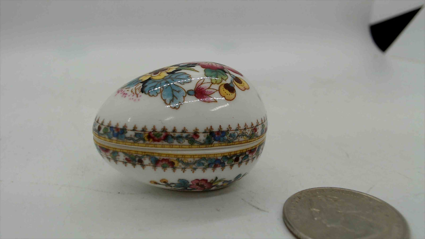 Coalport Ming Rose Bone China Egg Trinket Box – Made in England