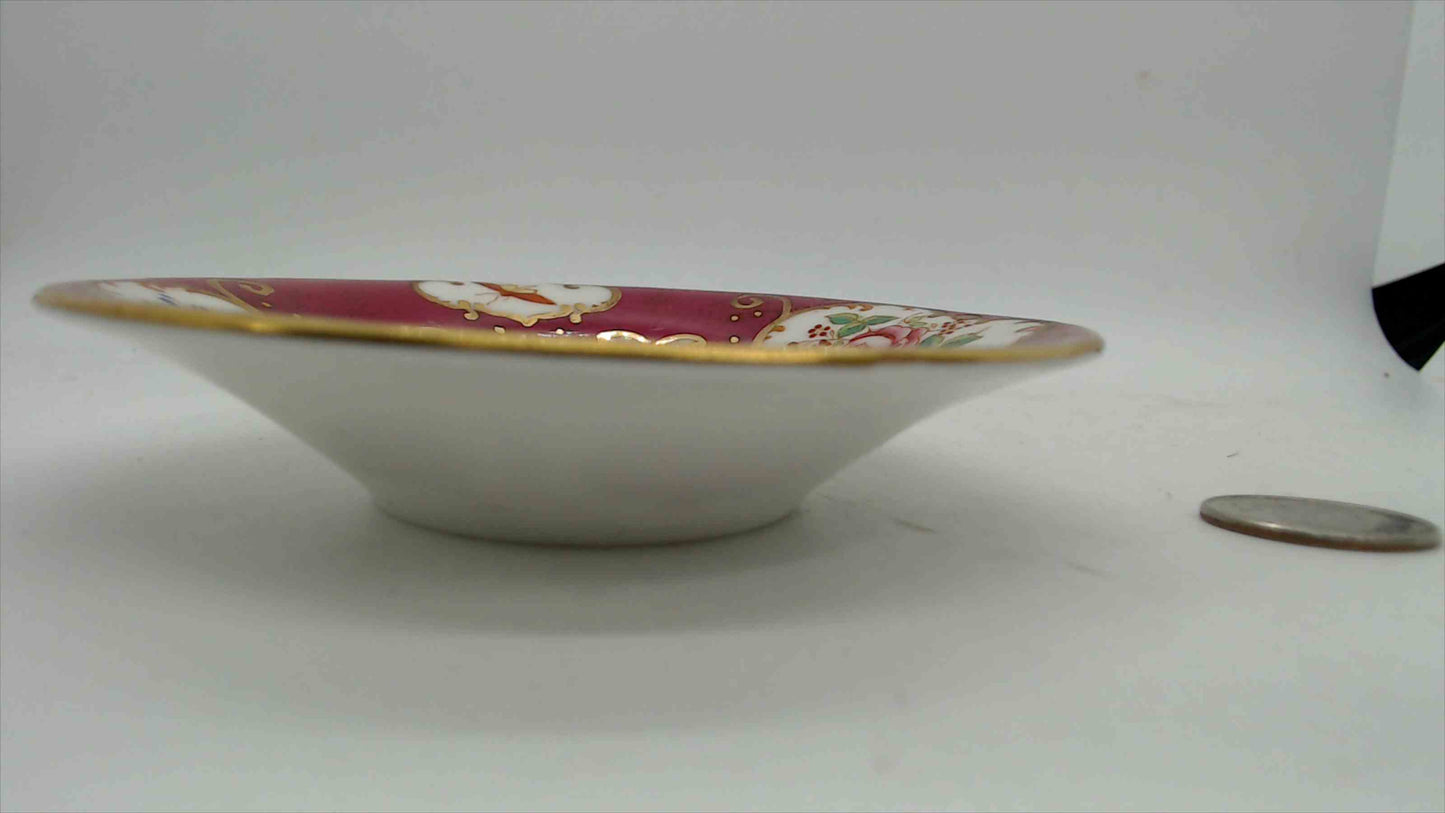Reproduction Old Sèvres Style Porcelain Miniature Dish – Ruby & Gold, 4.25"