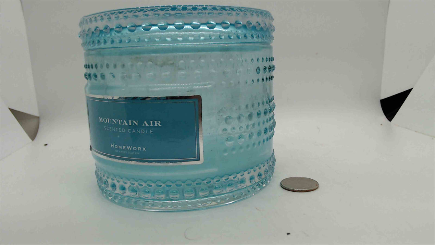 HomeWorx Mountain Air Hobnail Glass Jar with Lid – Aqua Blue, 4.25" Tall, 2 lbs