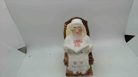 Vintage Ceramic "Retirement Fund" Grandma in Rocking Chair Coin Bank – 6" Tall