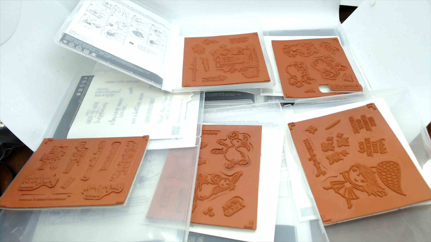Stampin' Up! Cling Stamp Set Lot of 5 – Sending You Thoughts, Feels Like Home, Counting Sheep, Darling Donkeys & Catching Butterflies