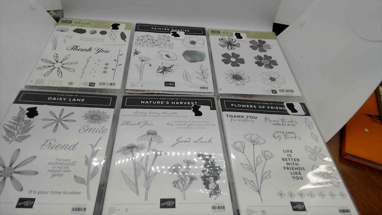 Stampin' Up! Floral Stamp Set Lot of 5 – Daisy Delight, Flower Shop, Daisy Lane, Nature's Harvest & Flowers of Friendship
