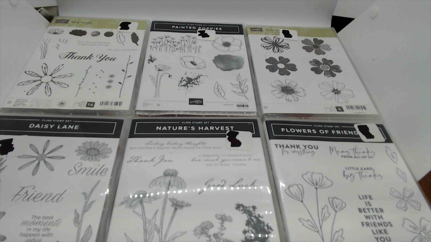 Stampin' Up! Floral Stamp Set Lot of 5 – Daisy Delight, Flower Shop, Daisy Lane, Nature's Harvest & Flowers of Friendship