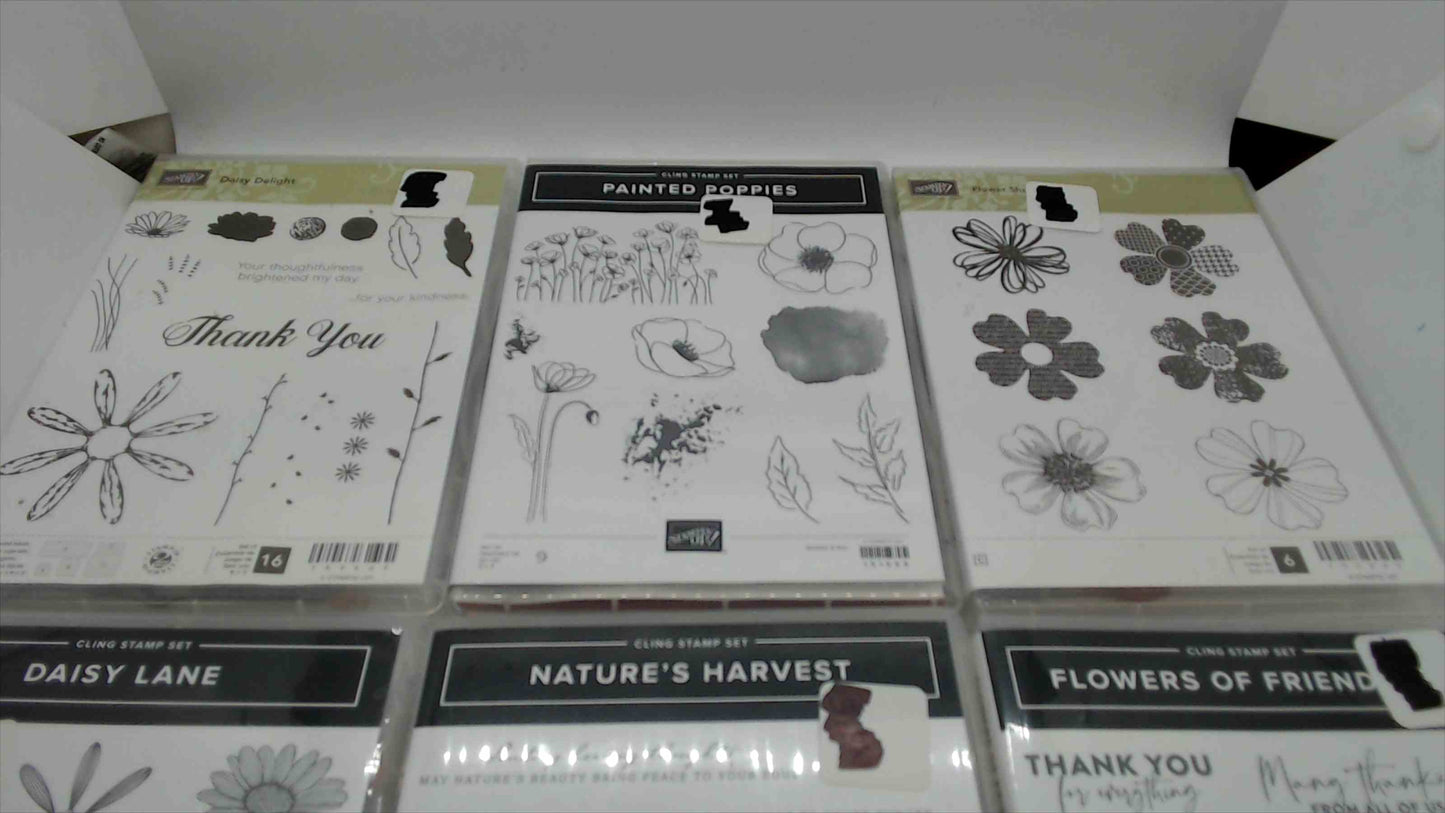 Stampin' Up! Floral Stamp Set Lot of 5 – Daisy Delight, Flower Shop, Daisy Lane, Nature's Harvest & Flowers of Friendship