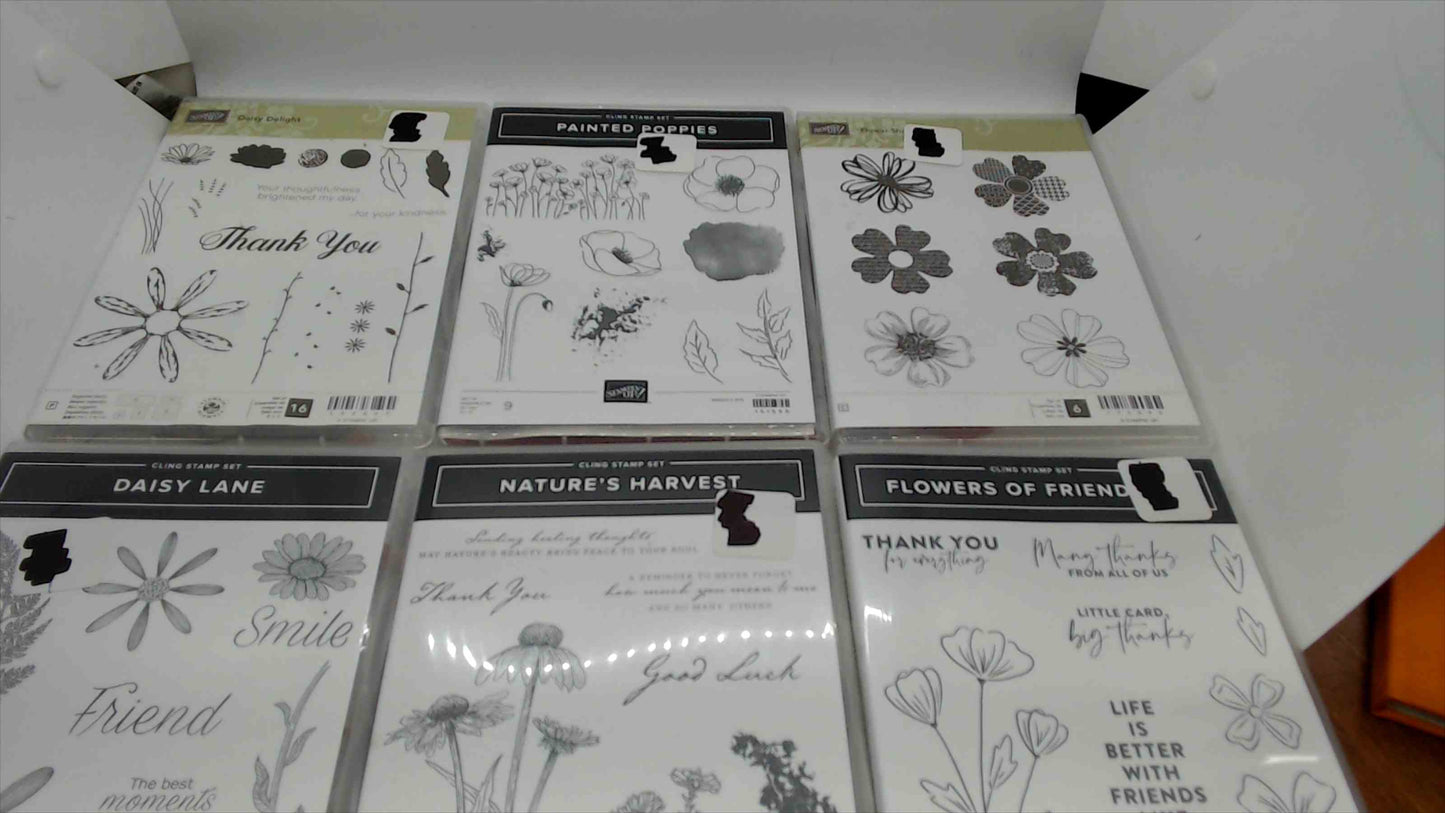 Stampin' Up! Floral Stamp Set Lot of 5 – Daisy Delight, Flower Shop, Daisy Lane, Nature's Harvest & Flowers of Friendship