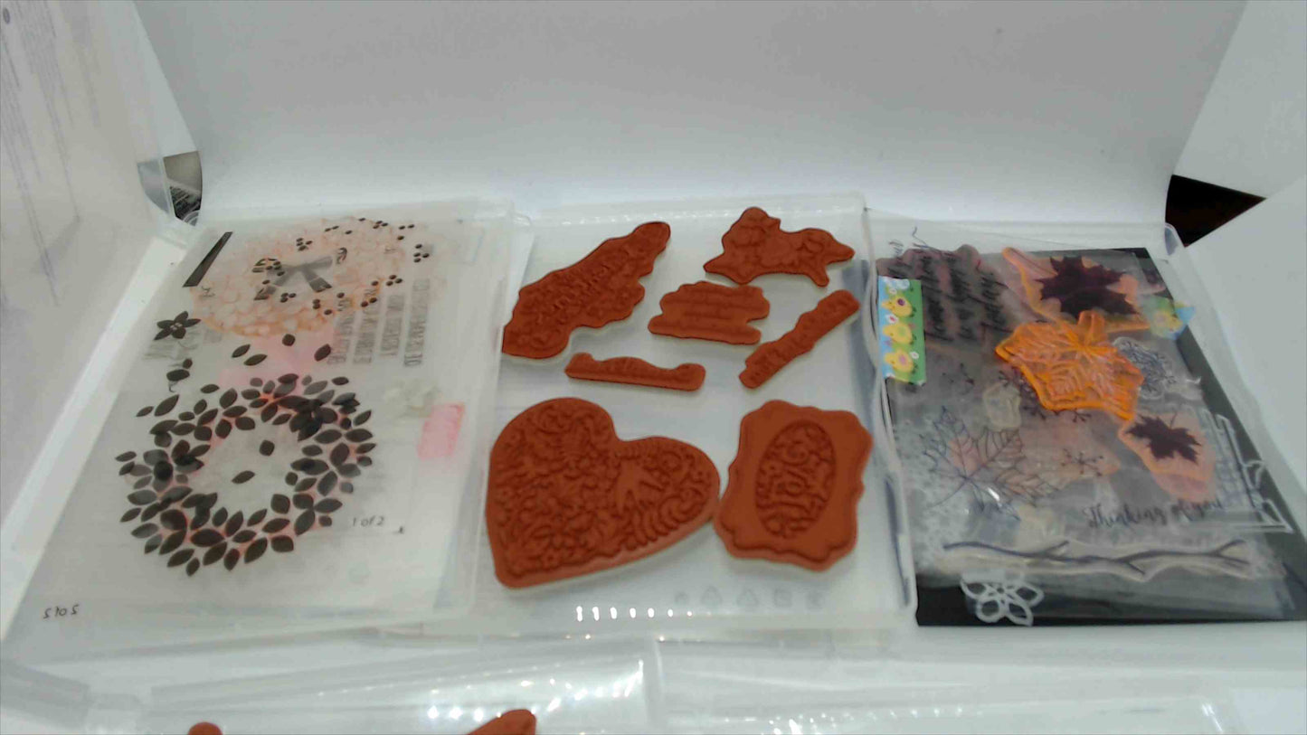 Stampin' Up! Cling Stamp Set Lot of 5 – Wondrous Wreath, You Are Loved, Colorful Seasons, Have a Hoot & Merry Snowflakes