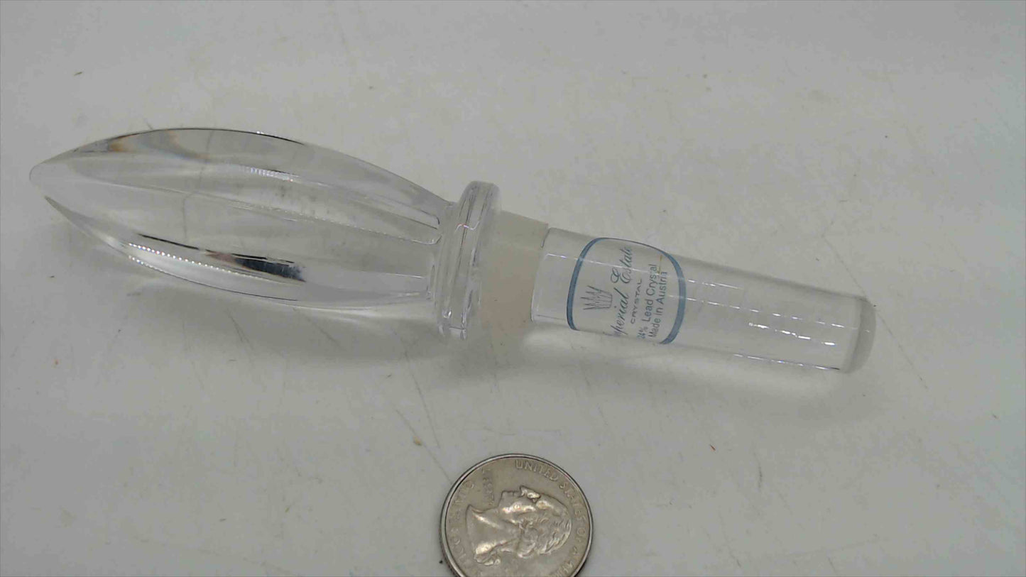 Imperial Estate Crystal Decanter Stopper – 6" Long, 24% Lead Crystal, Made in Austria, Tulip Cut