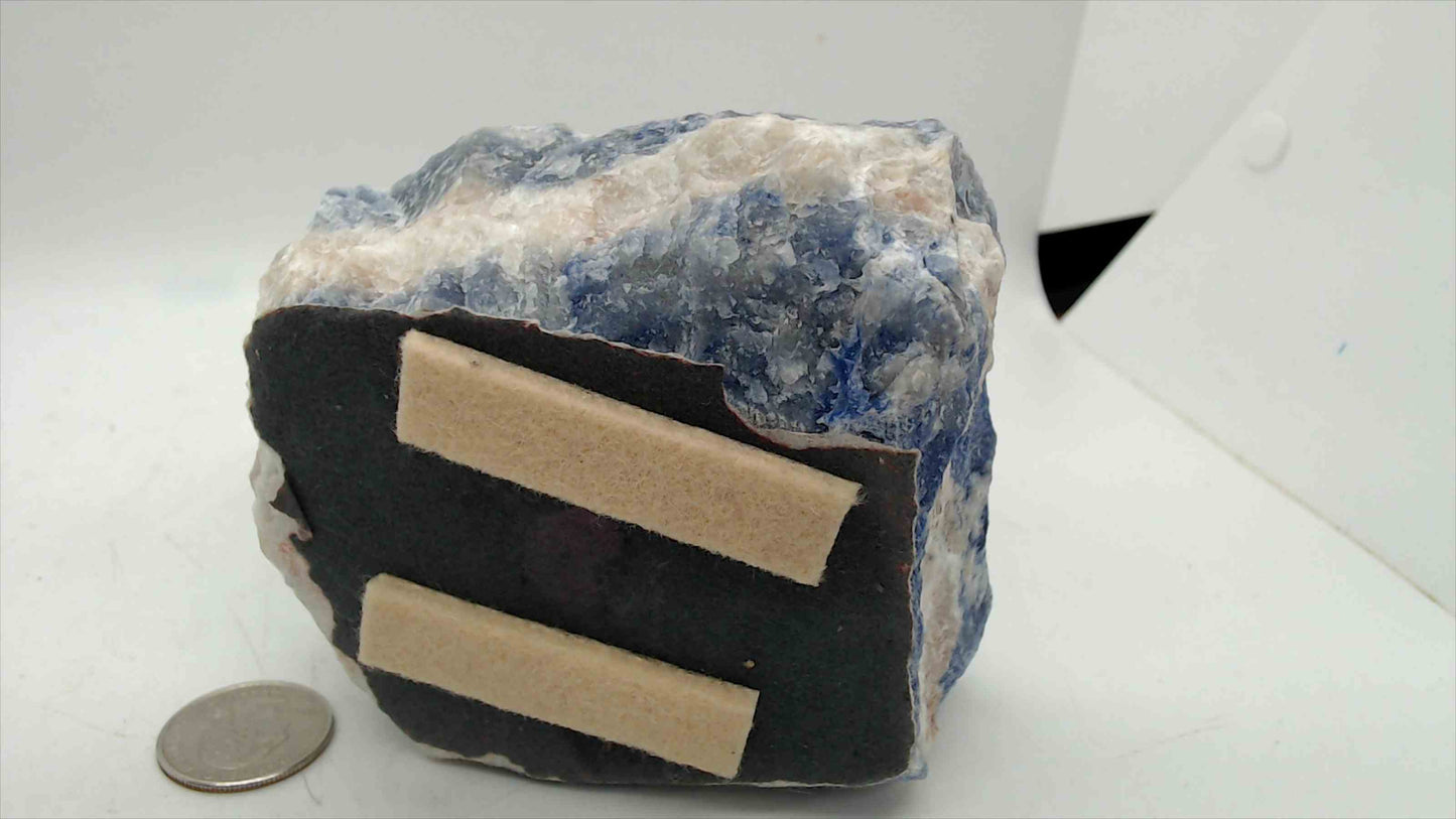 Blue Calcite Sodalite Raw Stone Candle Holder – 4"x3.5", Natural Rough Crystal, Taper Votive Holder