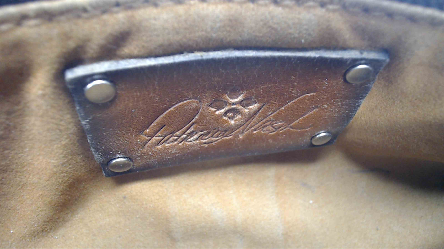 Patricia Nash Hand-Painted Floral Leather Wristlet Clutch – 9" Long, Burgundy Rose & Sunflower, Boho