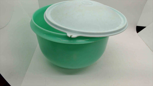 Vintage Tupperware Jel-N-Serve Bowl Set – 9"x6", Mint Seafoam Green, Gelatin Mold Insert & White Snap Lid
