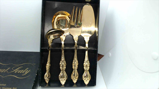 Royal Sealy Gold Plated Stainless Steel 4-Piece Hostess Set – Original Box