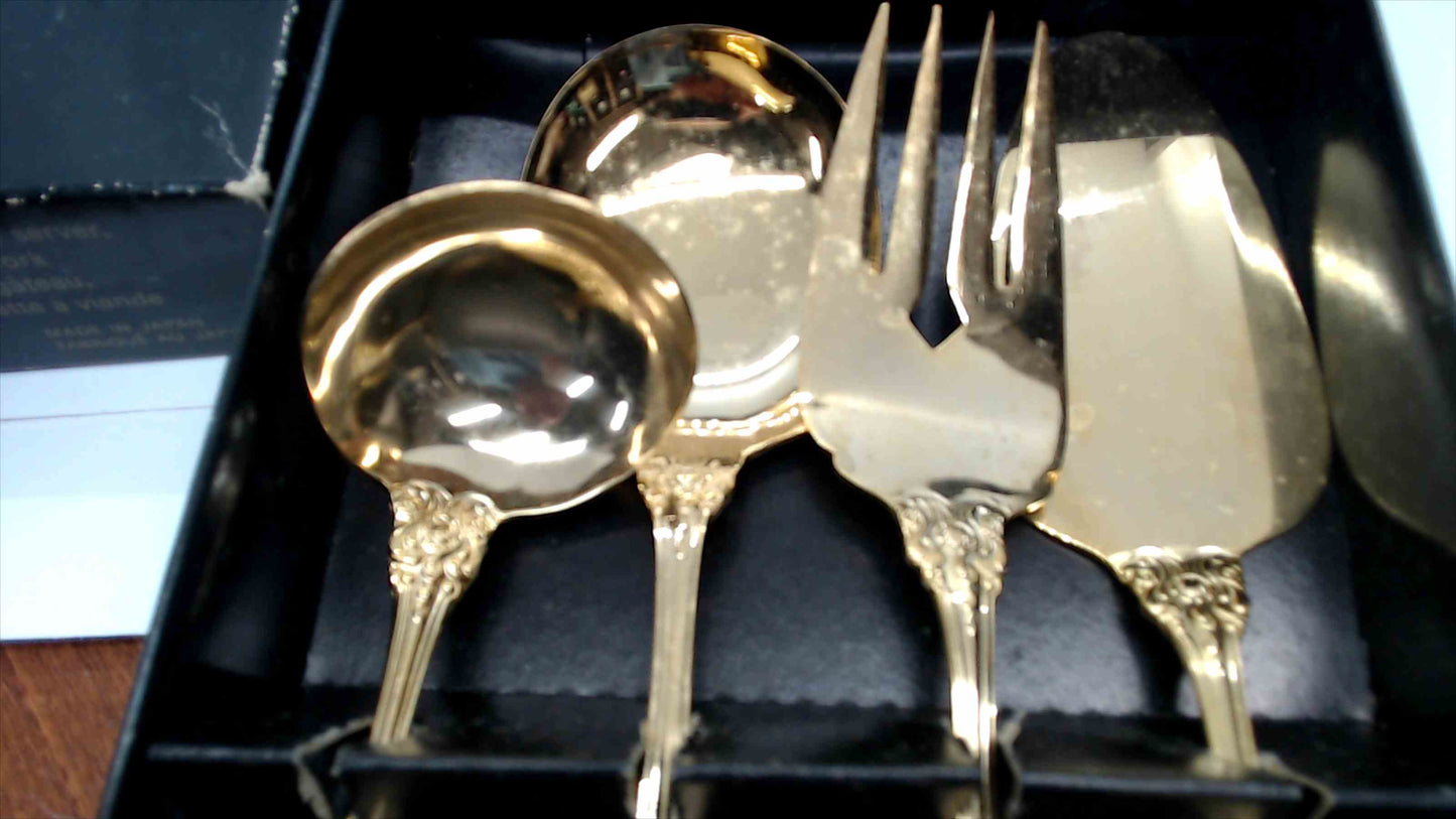Royal Sealy Gold Plated Stainless Steel 4-Piece Hostess Set – Original Box
