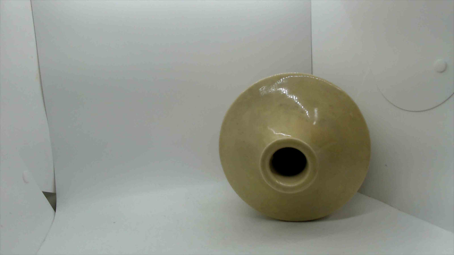Large Cream & Blue Moroccan Quatrefoil Ceramic Jug Vase – 9.5" Tall