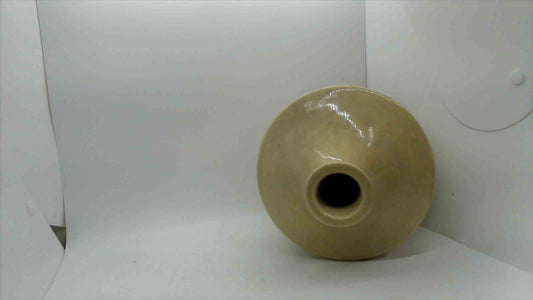 Large Cream & Blue Moroccan Quatrefoil Ceramic Jug Vase – 9.5" Tall