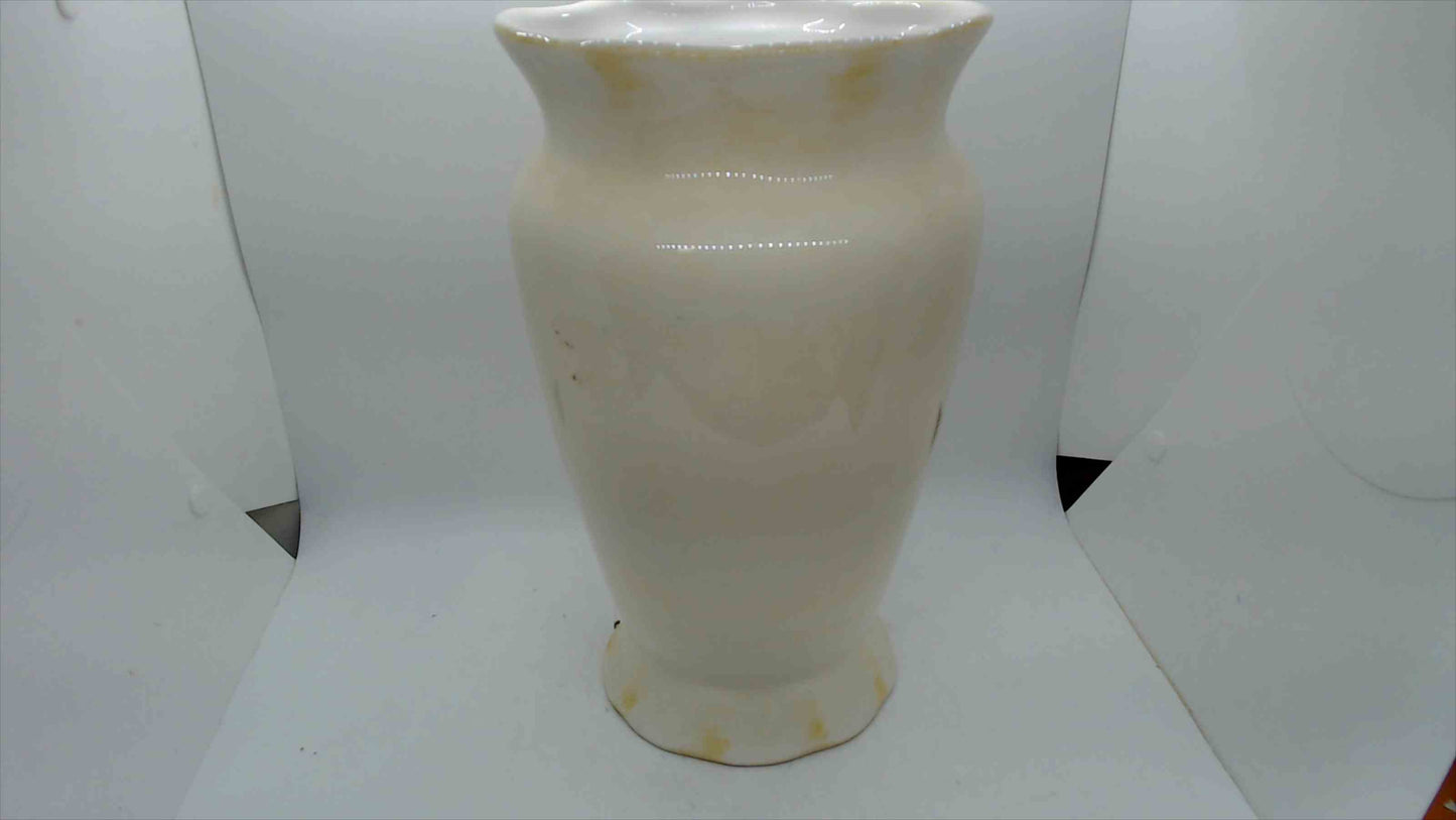 Ambiance "Baroque Tree" Large Christmas Ceramic Vase – 10.75" Tall, Scalloped Rim