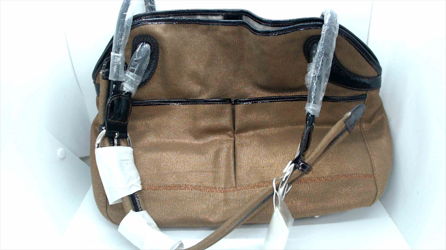 Tusk New York Amanda Hobo Shoulder Bag – Bronze Fabric & Leather Trim – NWT