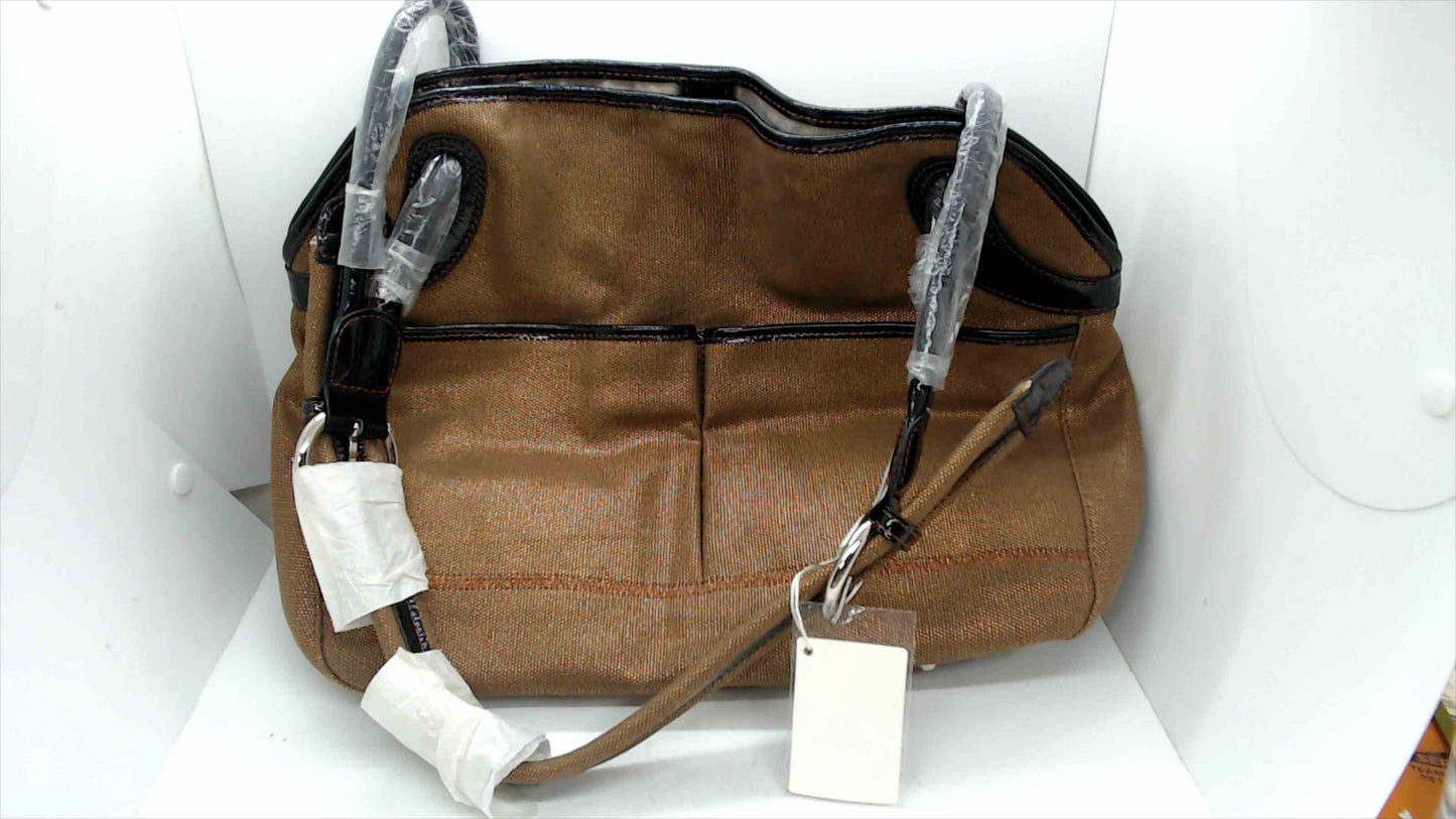 Tusk New York Amanda Hobo Shoulder Bag – Bronze Fabric & Leather Trim – NWT