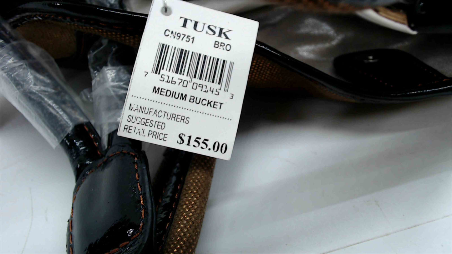 Tusk New York Amanda Hobo Shoulder Bag – Bronze Fabric & Leather Trim – NWT