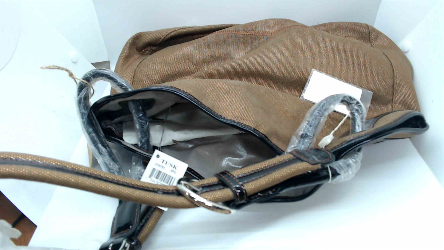 Tusk New York Amanda Hobo Shoulder Bag – Bronze Fabric & Leather Trim – NWT
