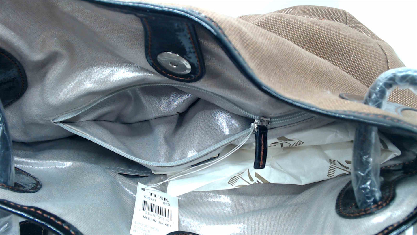 Tusk New York Amanda Hobo Shoulder Bag – Bronze Fabric & Leather Trim – NWT
