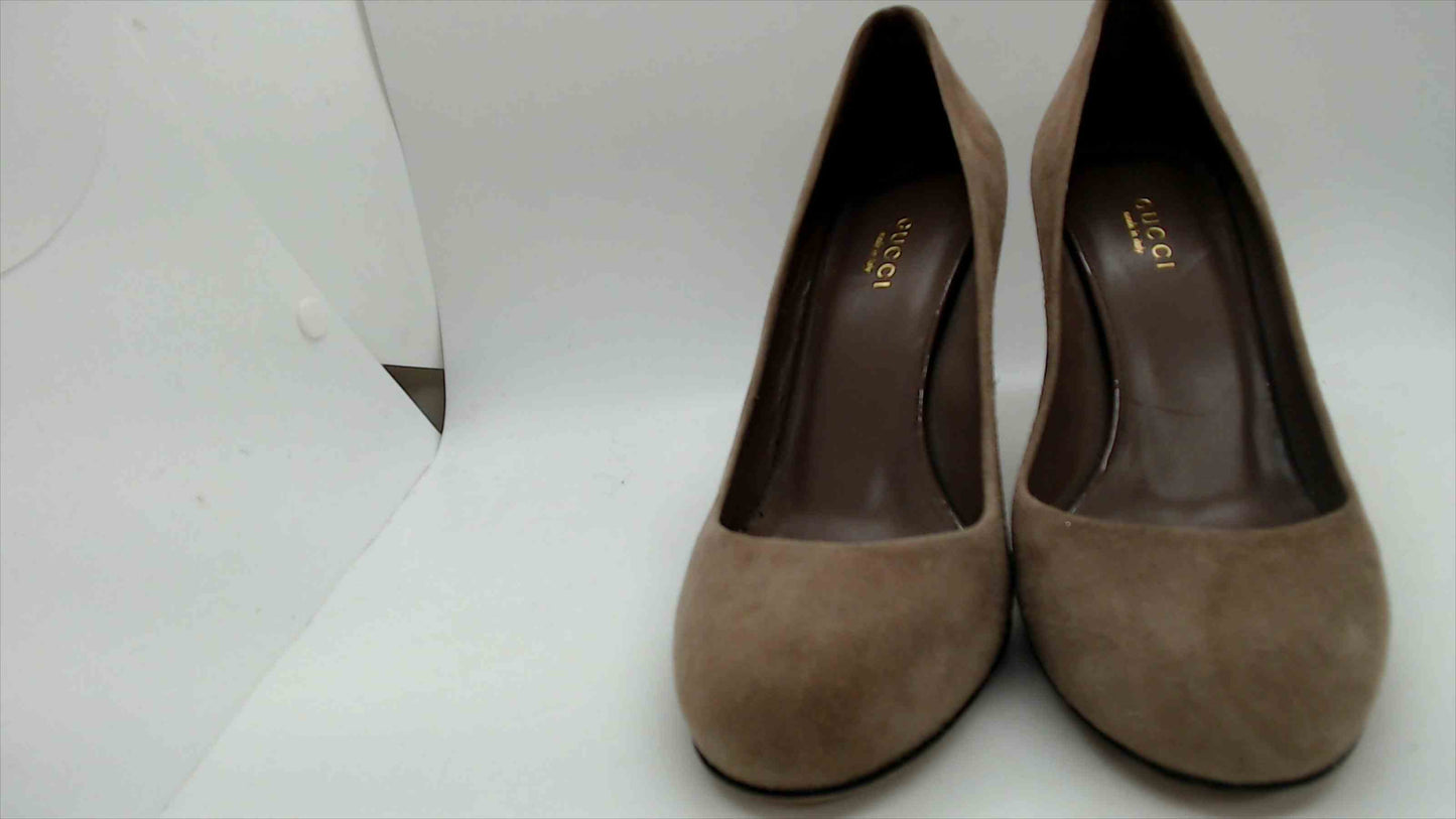 Authentic Gucci Suede Platform Pumps – Beige/Taupe – Size 37.5 (US 7.5)