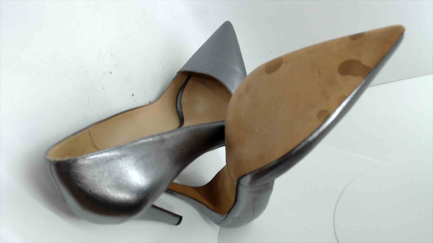 Saks Fifth Avenue Metallic Silver Pointed Toe Pumps – Made in Italy – Size 7.5B